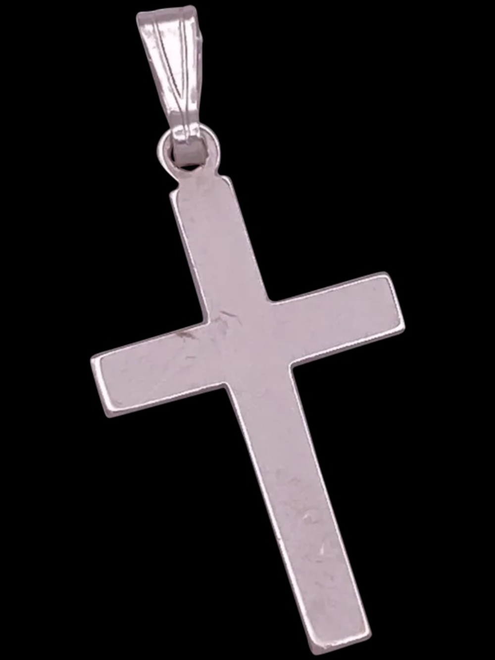 Basic Cross Pendant 14K White Gold